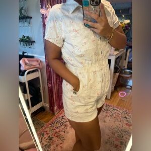 Celebrity Pink Floral Romper Cottagecore Y2K XXL